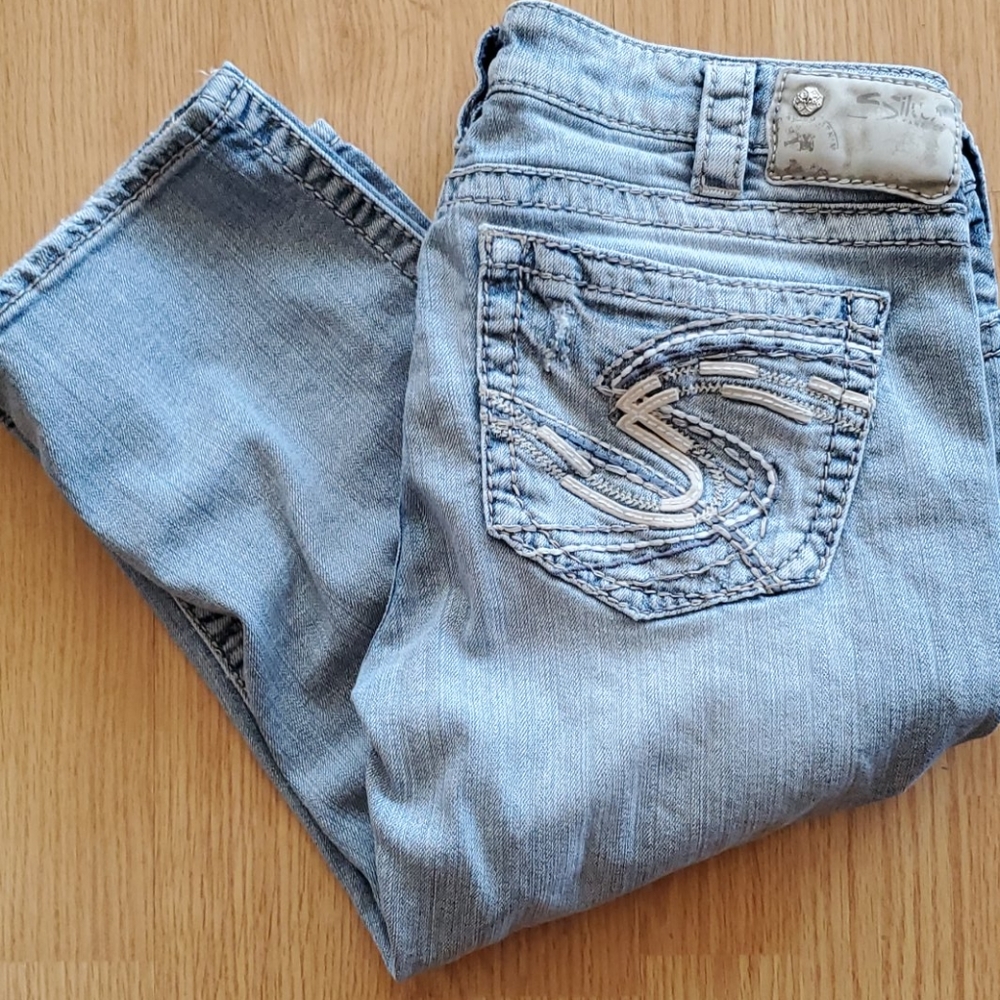 Silver Jean capri
